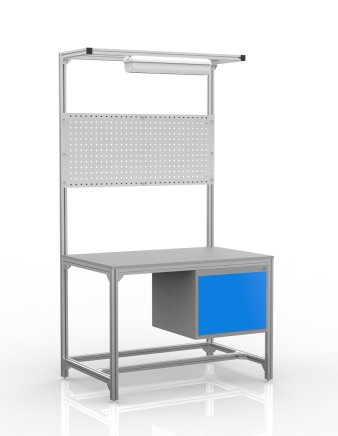 Workbench made of aluminum profiles, container with doors (various options) - 1