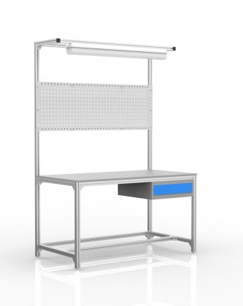 Workshop table made of aluminum profiles, 1 drawer (various variants) - 1