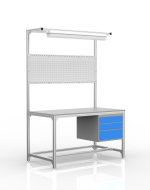Workshop table made of aluminum profiles, 3 drawers (various options)