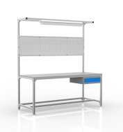Workshop table made of aluminum profiles, 1 drawer (various variants)