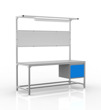 Workbench made of aluminum profiles, container with doors (various options) - 1
