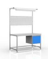 Workbench made of aluminum profiles, container with doors (various options)