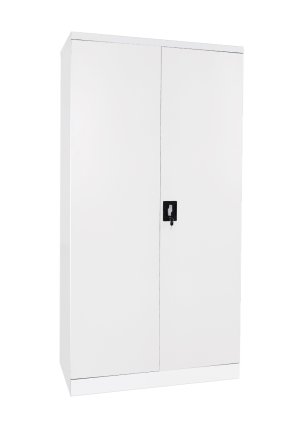 Sheet metal shelf cabinet with loaded doors C02 white - 1