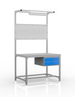 Workshop table made of aluminum profiles, 2 drawers (various options)