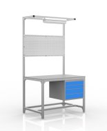 Workshop table made of aluminum profiles, 4 drawers (various options)