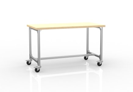 Mobile work table made of aluminum profiles, width 1500 mm - 1
