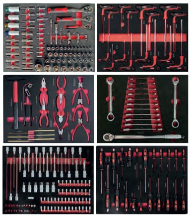 Tool set in foam insert for XT workshop trolleys - 1