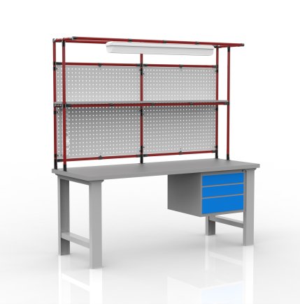 Height-adjustable workshop table with extension 24081903 - 2