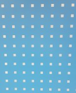 Blue perforated panel