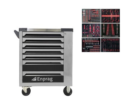 Workshop trolley for tools XT-002 + tool set in foam - 1