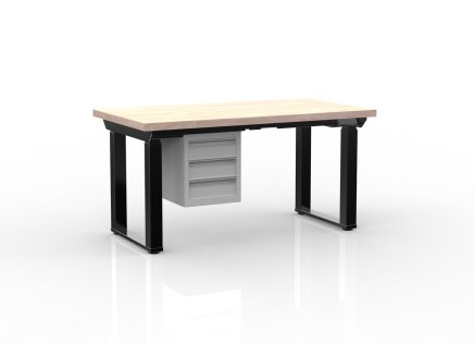 Electric height-adjustable desk with a container and three drawers 24111932 - 1