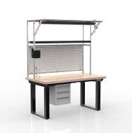 Electric height-adjustable desk with a container and three drawers 24111935 - 4