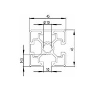 Aluminum profile 45 x 45, MI45x45L B10 1 m + cut to size - 2
