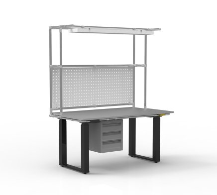 ESD Electrically Height-Adjustable Workbench with Extension - 1
