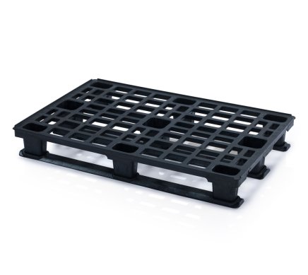 Stackable ESD plastic pallet with rails H. 155 x W. 800 x D. 1200 mm - 1