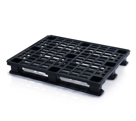 Stackable ESD plastic pallet with rails H. 155 x W. 1000 x D. 1200 mm - 1
