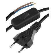 Power supply cable with inline switch 2 m (2×0.75 mm²) – black - 1