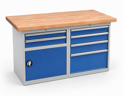 Workshop table with base container RS15_2D4 - 2