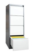 HD four-drawer filing cabinet for A4 format white grey