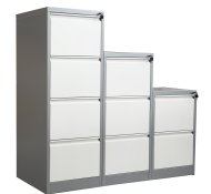 HD four-drawer filing cabinet for A4 format white grey - 2