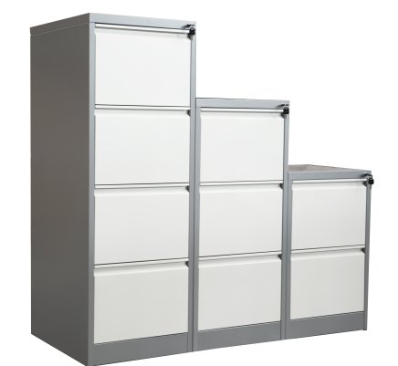 HD four-drawer filing cabinet for A4 format white grey - 2