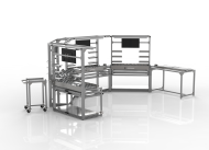 Assembly line with retractable ball transfer system and locking mechanism - 2