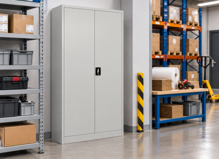 Metal Storage Cabinet with Shelves Enprag JF-C01, Grey - 8