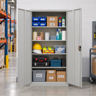 Metal Storage Cabinet with Shelves Enprag JF-C01, Grey - 11