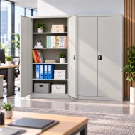 Metal Storage Cabinet with Shelves Enprag JF-C01, white - 12