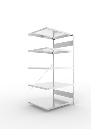 Add‑on Shelf Unit Clip S3, galvanized, depth 800 mm (2 models) - 1
