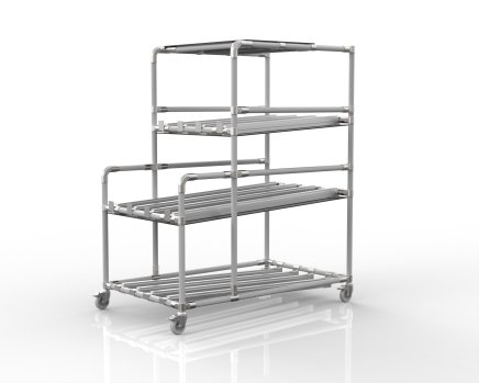 ESD gravity flow rack with plastic top panel - 1
