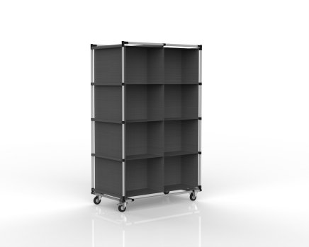 Trolley with a textile insert secured by sleeves, 8 + 8 pockets - 1