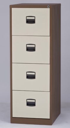 Bisley four-drawer filing cabinet A4CC4H1A - set with dividers - 1