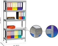Kovona Screwless rack 175 kg with laminate shelves (5 models)