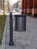 Trash can REX 1, cast iron with a strong post - 1