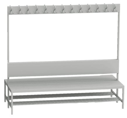 Changing room bench LAV 20V2 - width 2000 mm - 1