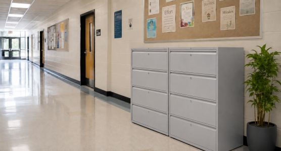 File cabinets with individually lockable drawers