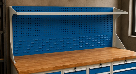 Perforated panels for work tables