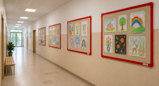 Notice boards, showcases
