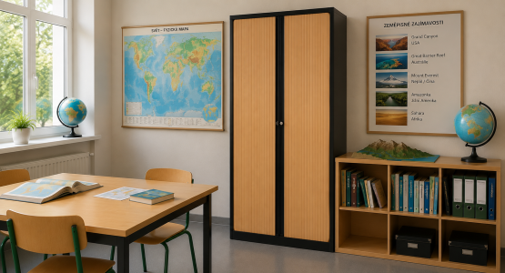 School cabinets with roller shutters