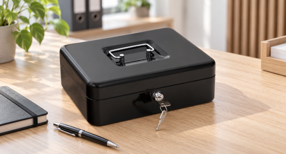 Cash registers and cash boxes for the office