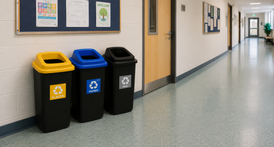Plastic trash cans