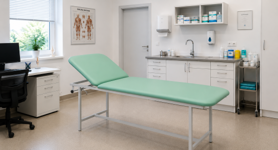 Examination tables with fixed height