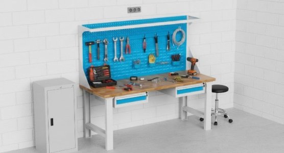 Assembled workshop tables