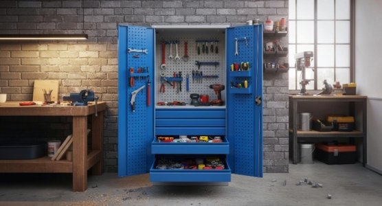 Metal workshop cabinets
