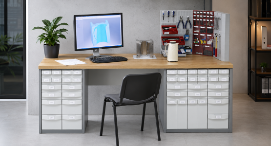 Storage cabinets and boxes