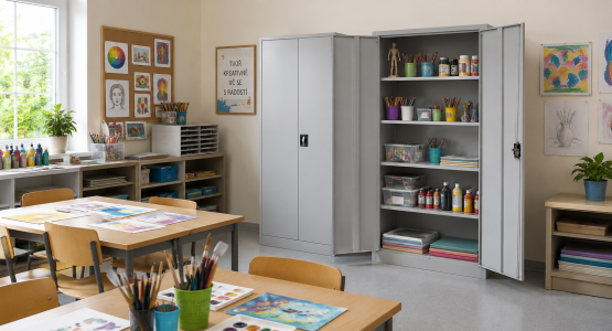 File cabinets with swing doors
