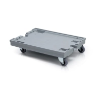 Chassis under crates for larger loads - 4 swivel rubber wheels