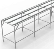 Conveyor with roller tracks (various variants)