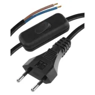 Power supply cable with inline switch 2 m (2×0.75 mm²) – black